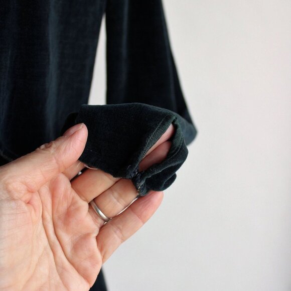 Vintage 1920s Dress with Jacket/ Navy Blue Cotton Velvet Day Dress and Bolero - Picture 8 of 10